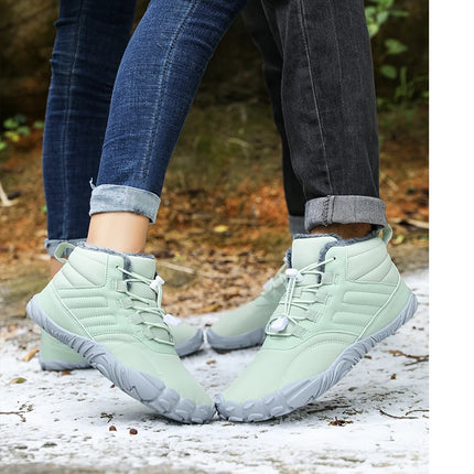 Snow Boots Men Winter Shoes Barefoot Ankle Boots 36-46 Couple Snow Shoes Outdoor Hiking Shoes Fur Warm Plush Boots