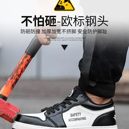 Unisex High-quality Work Shoes Men Non-slip Safety Shoes Anti-smash Anti-puncture Indestructible Shoes Women's Work Sneakers 46-KarWorkwear