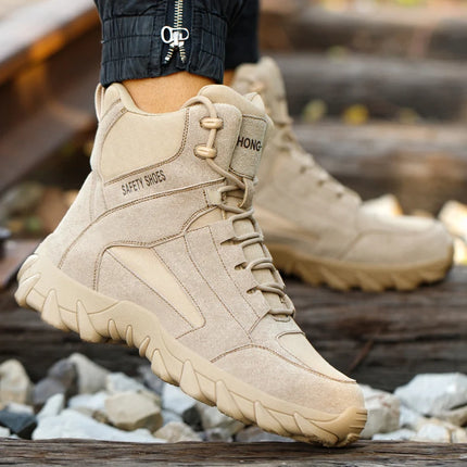 Work Boots Indestructible Safety Shoes Men and Women Steel Toe Shoes Construction Work and Daily Wear Outdoor work hiking boots