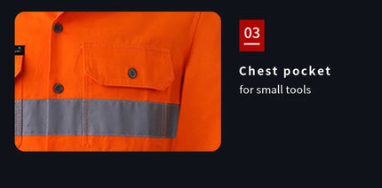 Hi Vis Reflective Shirt Men Hi Viz Reflective Polo Long Sleeve with Pockets Work Safety Polo Shirt