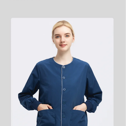 Long Sleeves Scrubs Jackets Pretty Outfit Soft Nurse Out Coat Doctor Hospital Nursing Staff Uniforms Autumn Winter Work Wear-KarWorkwear
