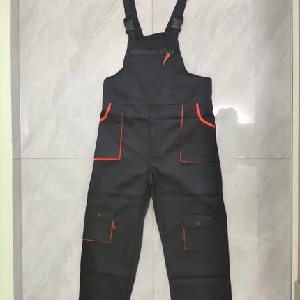 Bib Overalls Men's Work Clothes Plus Size Protective Coveralls Strap Jumpsuit Multi Pockets Uniform Work Dungarees Cargo Pants-KarWorkwear