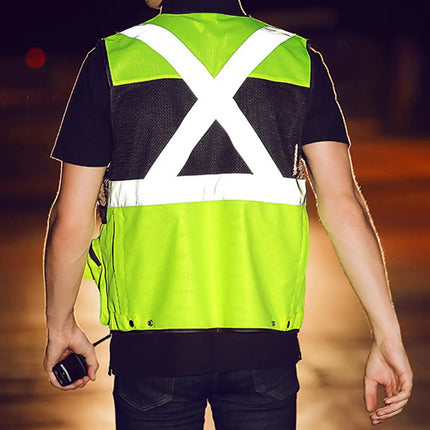Reflective Vest with Pockets Comfortable for Parking Attendants Yellow L