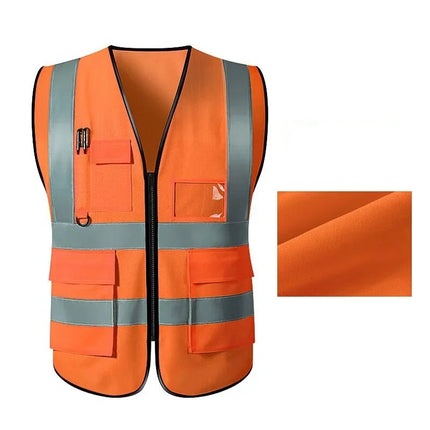 Multi-pocket Reflective Safety Vest Traffic Vest Railway Coal Miners Uniform Breathable Racing Running Sports-KarWorkwear