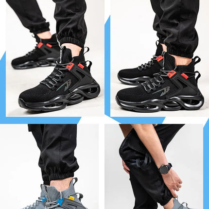 Luminous Steel Toe Boots For Men Non-slip Work Boots Indestructible Shoes Kitchen Restaurant Safety Boots Male Footwear 36-48-KarWorkwear