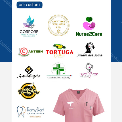 Customizable Logo Pet Grooming Institution Scrubs Workwear Health Service Medical Uniform Hospital Nursing Clothes with Pockets-KarWorkwear