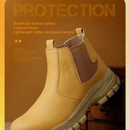 Waterproof Safety Wrok Boots For Men Steel Toe Cap Lightweight Indestructible Industry Chelsea Boots Puncture-Proof Footwear-KarWorkwear