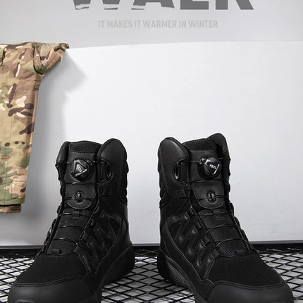 Large Outdoor Training Boots Men's Mountaineering Hiking Boots High Top Rotating Buckle Fashion Camouflage Sports Shoes-KarWorkwear