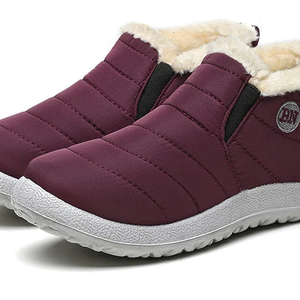 Men's Boots Slip On Winter Shoes For Men Ankle Boots Winter Booties For Men Fur Shoes Waterproof Snow Boots Warm Casual Botas