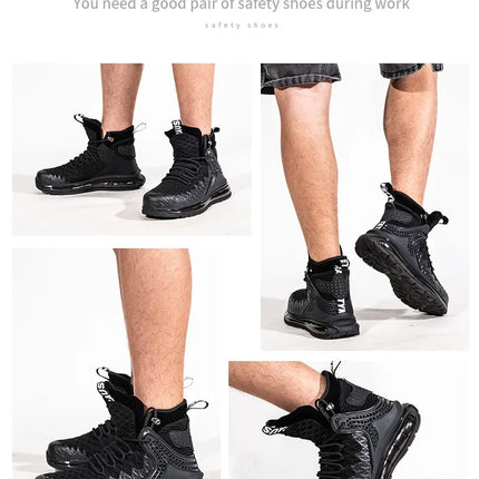 Plus Size 50 Fashion Safety Working Boots For Men High Quality Indestructible Construction Anti Smashing Shoes Sneakers Footwear-KarWorkwear