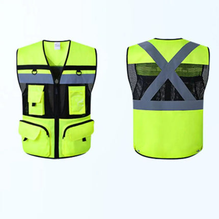 Reflective Vest with Pockets Comfortable for Parking Attendants Yellow L