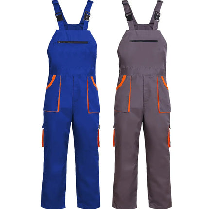 Bib Overalls Mens Women Work Clothing Plus Size Protective Coveralls Strap Jumpsuit Multi Pockets Uniform Sleeveless Cargo Pants-KarWorkwear