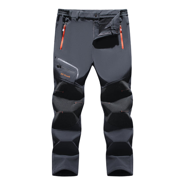 Men's Waterproof Workwear Pants Autumn Winter Thicken Velvet Work Pants Men Suitable for Outdoor Activities Color Block Trousers