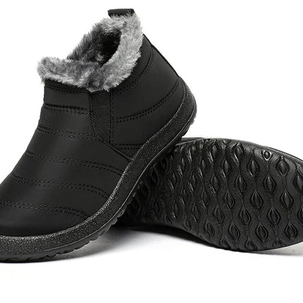 Men's Boots Slip On Winter Shoes For Men Ankle Boots Winter Booties For Men Fur Shoes Waterproof Snow Boots Warm Casual Botas