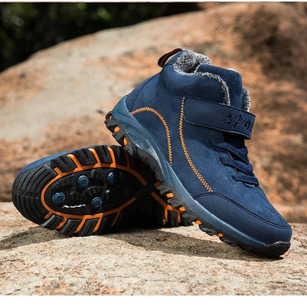 Waterproof Winter Men Boots Suede Warm Snow Outdoor Sneakers Boots Men Work Casual Shoes High-top Non-slip Ankle Boots
