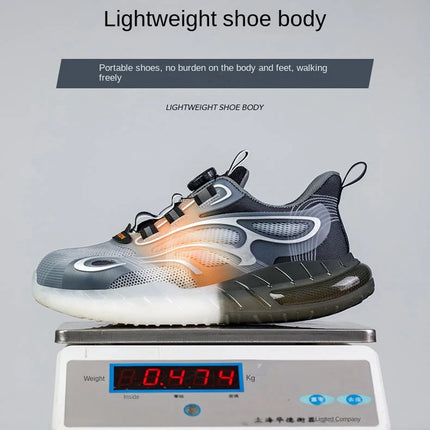 New Men's Safety Shoes with Rotating Buttons,working Sports Shoes, Protective Boots, Parker Steel Shoes,casual Ring Shoes-KarWorkwear