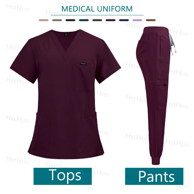 Nurse Accessories New Fashion Surgical Uniforms Woman Clinical Nursing Pediatrics Working Clothes Mens Scrub Hospital Scrub Sets-KarWorkwear