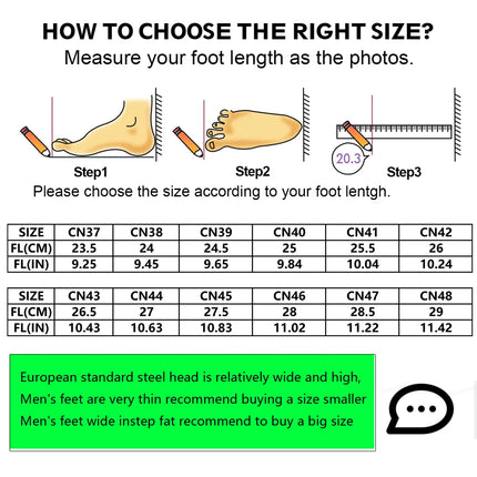 Men's Safety Shoes Anti-impact Steel Toe Puncture-resistant Kevlar Outdoor Construction Site Safety Boots Workshop Factory Work