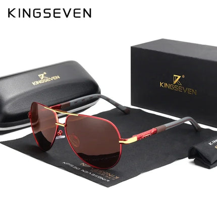 KINGSEVEN New Fashion Men’s Sunglasses High Quality Aluminum Luxury Retro Functional Glasses Women Pilot Accessory Eyewear