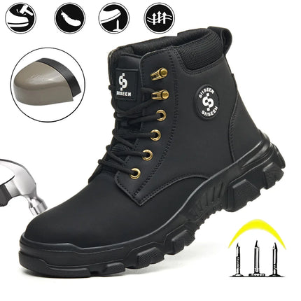 Men's Safety Shoes Anti-impact Steel Toe Puncture-resistant Kevlar Outdoor Construction Site Safety Boots Workshop Factory Work