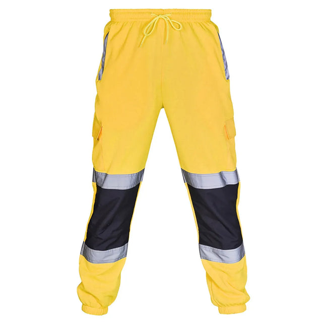 New Men'S Safety Work Clothes Casual Pants Road Work High Reflective Strips Pants High Visibility Overalls Joggers Workwear
