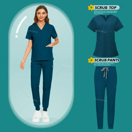 High Quality Suit Medical Nurse Uniforms Multicolor Scrubs Set Beauty Salon Spa Work Clothes Surgical Gowns Nursing Accessories-KarWorkwear
