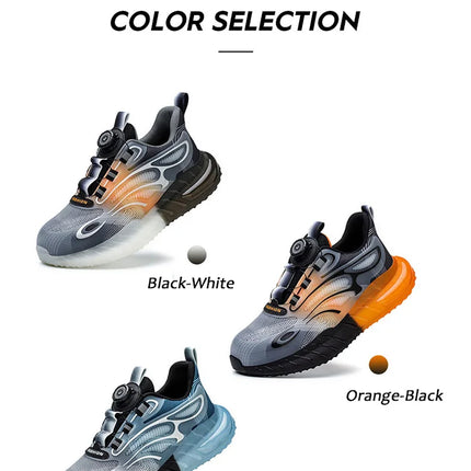 Rotating Buckle for Safety Shoes Men's Work Boot Breathable Light Steel Toe  Protective Sneakers Welted Business Security Shoes-KarWorkwear