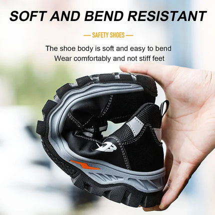 Latest 2023 Steel Toe Cap Climbing Shoes Indestructible Anti Nail Safety Work Shoes Anti Smashing Male Footwear Boots-KarWorkwear