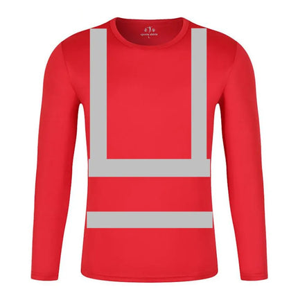 Reflective Shirt for Men Long Sleeve Work Shirt High Visibility for Night Working Hi Vis Safety Shirts Quick Dry