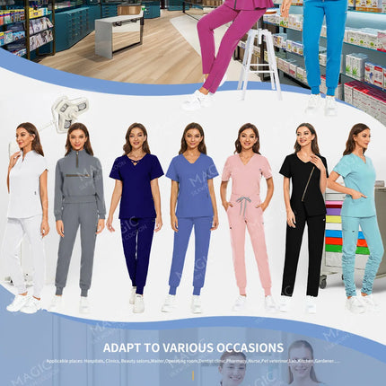 Tooth Check Doctor Workwear Hospital Medical Uniforms Unisex Pet Grooming Work Clothes Lab Uniform Jogger Suit Nurse Accessories-KarWorkwear
