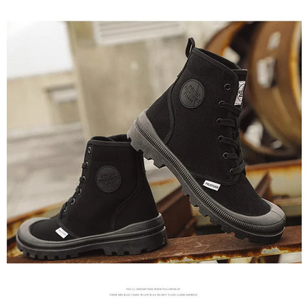 New Fashion High-top Mens Boots Outdoor Comfortable Mens Casual Boots Jungle Mountaineering Men Shoes Wide Bottom Platform Boots-KarWorkwear