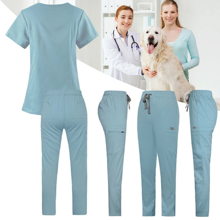 Short Sleeved Hospital Doctor Uniforms Spa Uniforms Dental Clinic Medical Scrubs Suits Pet Grooming Veterinary Nurse Accessories-KarWorkwear