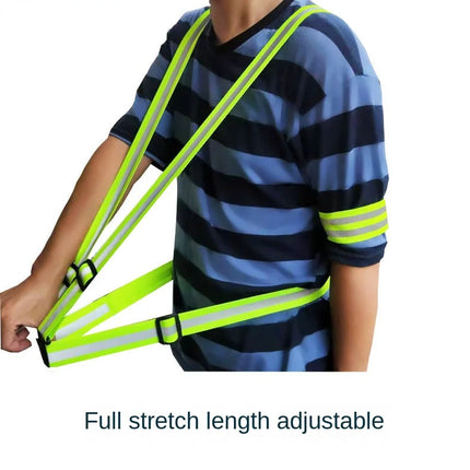 Reflective Safety Vests Lightweight Adjustable Elastic Vest Jacket Hi Vis Reflective Strips for Traffic Control Running Cycling