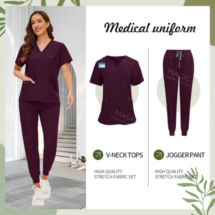Tooth Check Doctor Workwear Hospital Medical Uniforms Unisex Pet Grooming Work Clothes Lab Uniform Jogger Suit Nurse Accessories-KarWorkwear