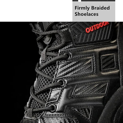 High Quality Men's Brand High-Top Leather Boots Breathable Desert Combat Men's Boots Outdoor Shoes Non-slip Hiking Ankle Boots