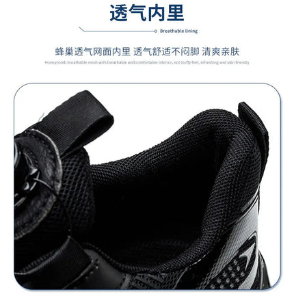 Rotating Button Men Safety Shoes Protective Sneakers Steel Toe Cap Anti-smash Work Shoes Fashion Indestructible Boots Security-KarWorkwear