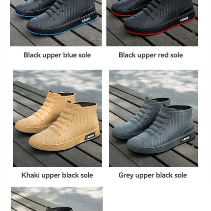 Men Women Short Tube Rain Boots Kitchen Anti-slip Rain Shoes Summer Ankle Outdoor Winter Car Washing Fishing Waterproof Shoes