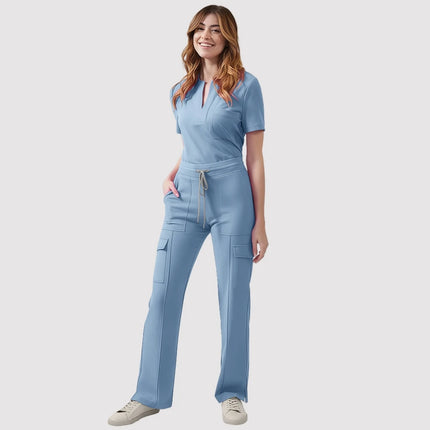New Scrubs Uniform Multi Short Sleeve Tops Pants Hospital Set Women Pet Shop Doctor Scrub Medical Surgery Workwear Scrub Suit