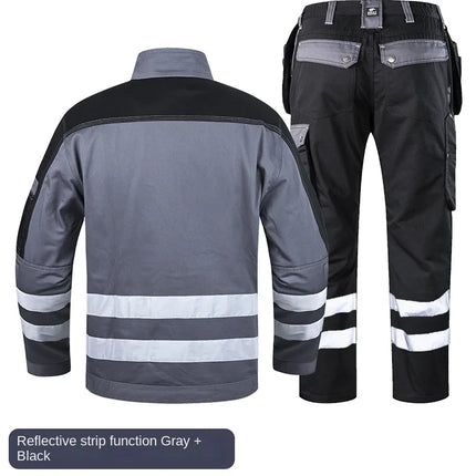 2026 New Work Clothes Men Construction Reflective Safety Coveralls Welding Suit Car Repair Workshop Mechanic Plus Size Clothes