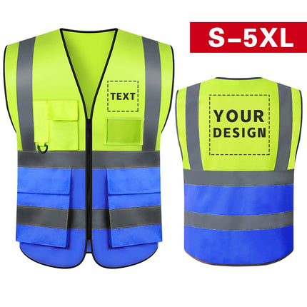 Custom Your Text Logo Reflective Safety Vest Construction Work Traffic Vest Railway Coal Miners Uniform Security ANSI Class 2-KarWorkwear