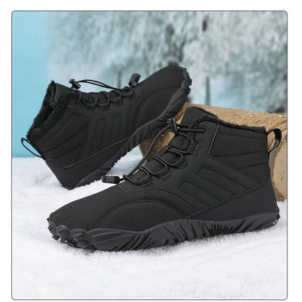 Snow Boots Men Winter Shoes Barefoot Ankle Boots 36-46 Couple Snow Shoes Outdoor Hiking Shoes Fur Warm Plush Boots