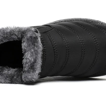 Men's Boots Slip On Winter Shoes For Men Ankle Boots Winter Booties For Men Fur Shoes Waterproof Snow Boots Warm Casual Botas
