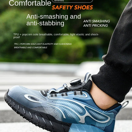 New Men's Safety Shoes with Rotating Buttons,working Sports Shoes, Protective Boots, Parker Steel Shoes,casual Ring Shoes-KarWorkwear
