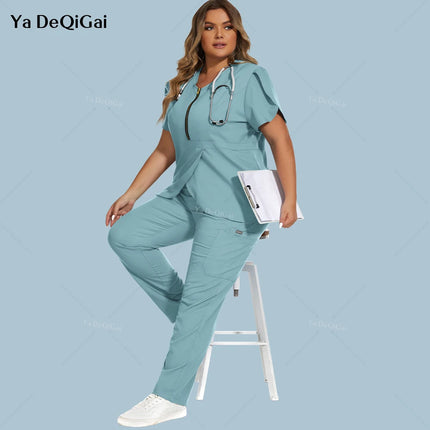 Hot Sales Medical Uniform Nurse Nursing Uniform Scrubs Set for Women Hospital Doctor Workwear Surgical Gown Beauty Salon Clothes-KarWorkwear