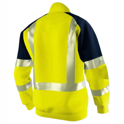Men's High Visibility Work Clothing Safety Sweatshirt for Outdoor Construction Site Security Pullover Hoodie Hi Vis Workwear
