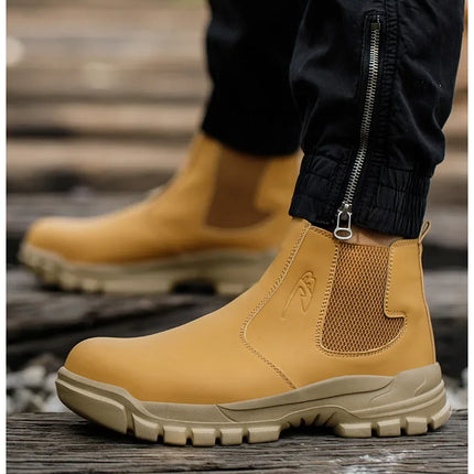 Waterproof Safety Wrok Boots For Men Steel Toe Cap Lightweight Indestructible Industry Chelsea Boots Puncture-Proof Footwear-KarWorkwear