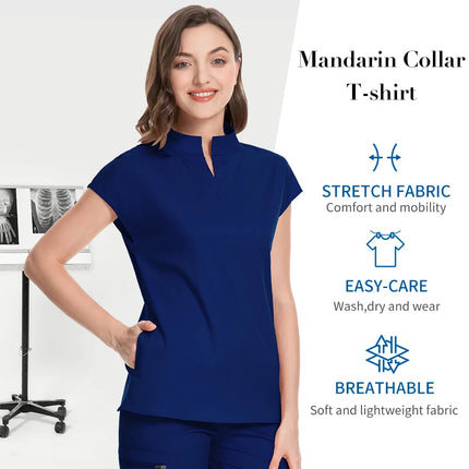Pet Grooming Institution Scrubs Tops High Quality Spa Uniforms Unisex Stand Collar Work Clothes Medical Accessories Surgery Tops-KarWorkwear