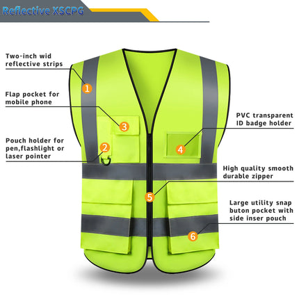 Custom Your Text Logo Reflective Safety Vest Multi-pocket Traffic Vest Railway Coal Miners Uniform Breathable Security Uniform-KarWorkwear