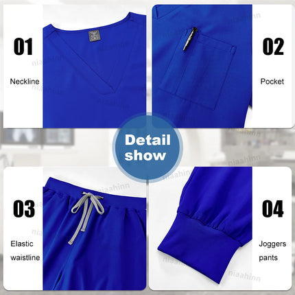 Wholesale Price Medical Scrubs Women Men Multicolour Scrub Top+pants Suit Short Sleeved Nursing Joggers Scrub Veterinary Uniform-KarWorkwear