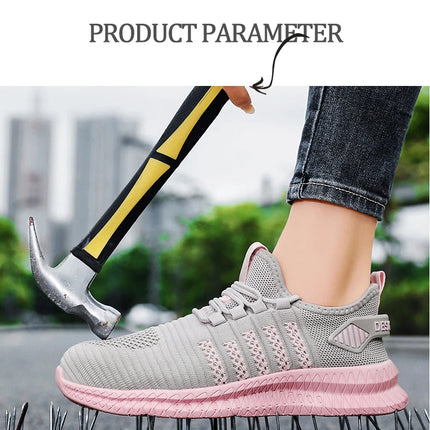 Women's Work Safety Shoes, Anti Impact Steel Toe, Anti Puncture, Wear-resistant Fashion Sports Shoes-KarWorkwear